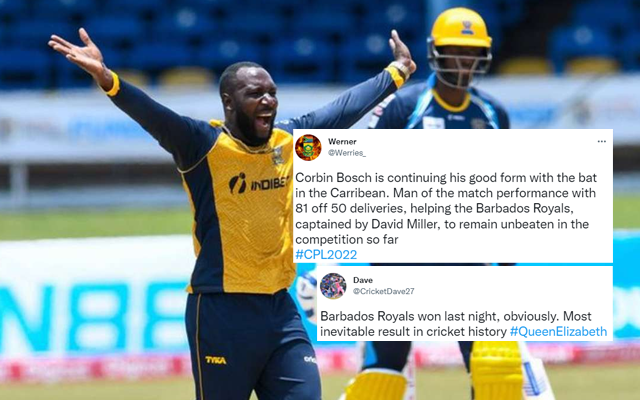 ‘Brilliant Win’ – Twitter booming as Barbados Royals crush the St Lucia Kings by 6 wickets