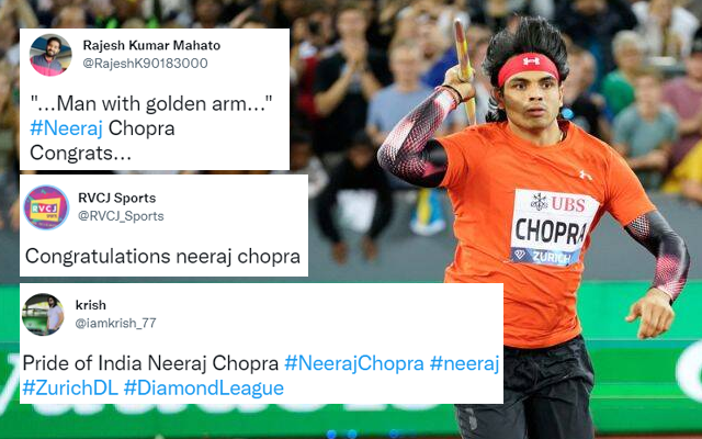 ‘Man with a golden arm’ – Twitter goes berserk as Neeraj Chopra win Gold in the Diamond League