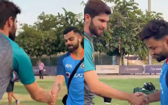 Watch: Indian players greet injured Shaheen Afridi in Dubai, wish him speedy recovery