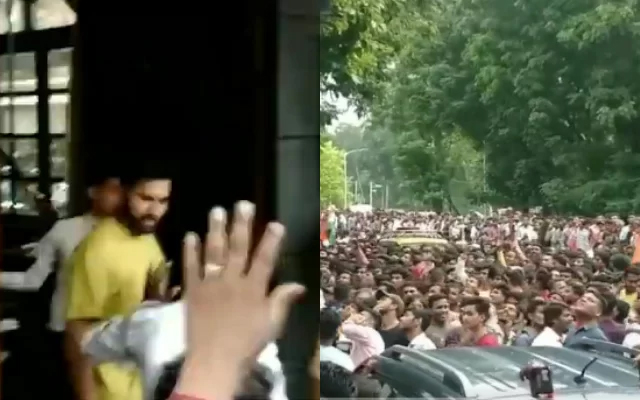 Watch: Rohit Sharma returns to his hotel room after his fans arrive in Large Numbers to Greet him