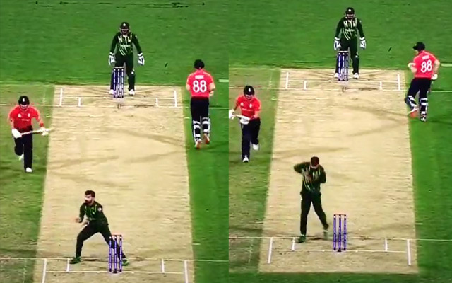 Watch: – Shadab Khan furious at Harris Rauf for missing  easy run out against England at  20-20 World Cup